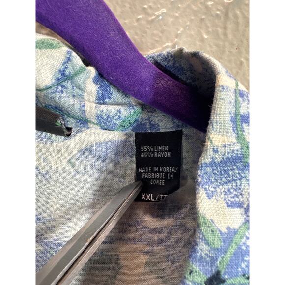 Greg Norman Linen Blend Mens Button Down Hawaiian Tropical Island Shirt Size XXL - Picture 5 of 6